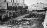 Majdanek (KL Lublin) - die Überreste von verkohlten Leichen neben den Krematoriumsöfen; Juli 1944, nach der Befreiung des Lagers. (AIPN)